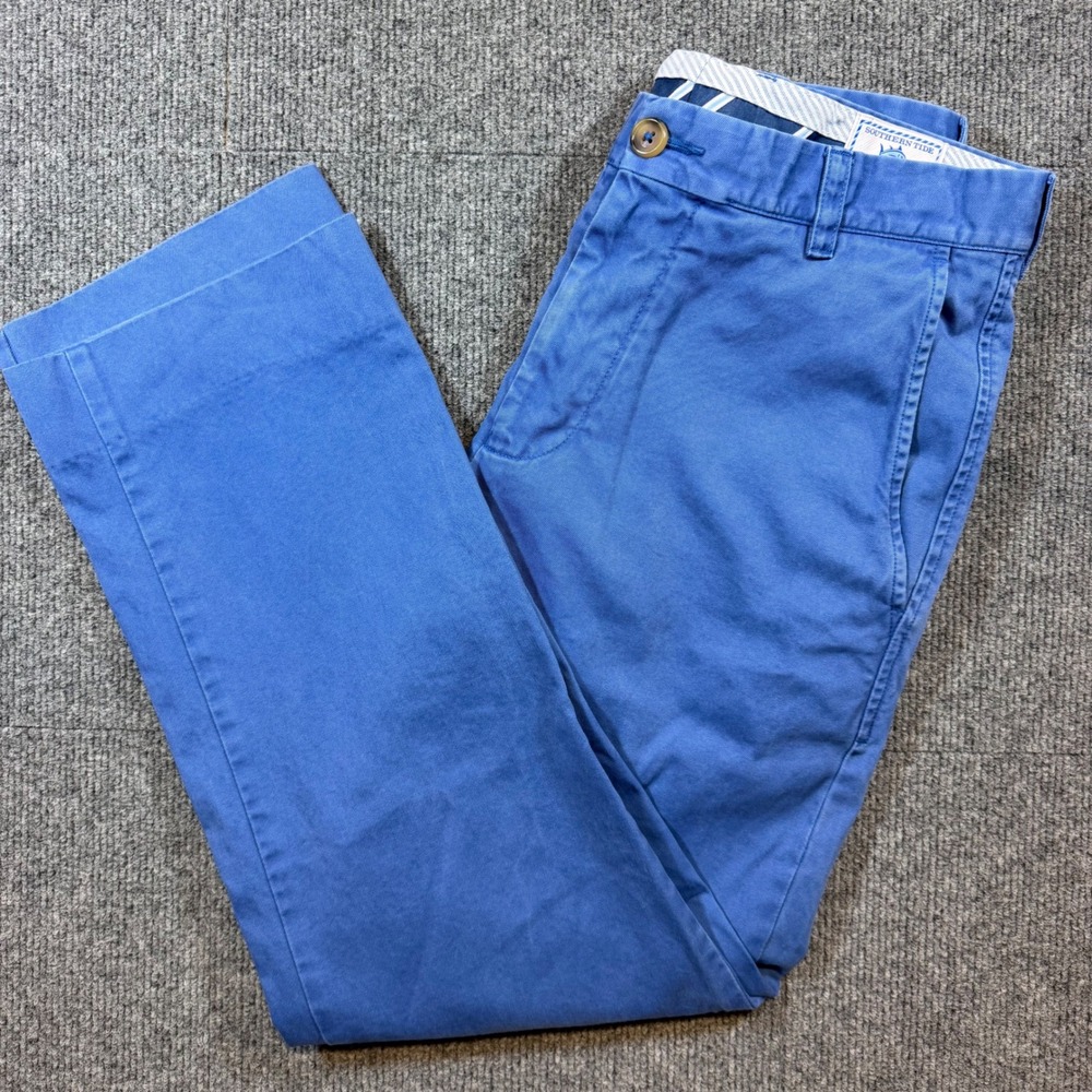 Southern Tide The Skipjack Chino Pants Mens 30 Blue Pima Cotton Modal Flat Front